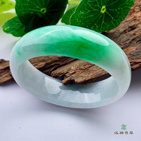 派瑞翡翠 翡翠手镯 糯种 飘花