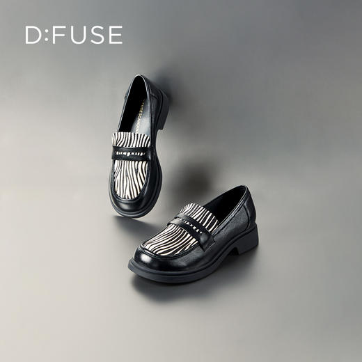 DFuse迪芙斯秋款一脚蹬乐福鞋女时尚通勤皮鞋DF33112015 商品图4