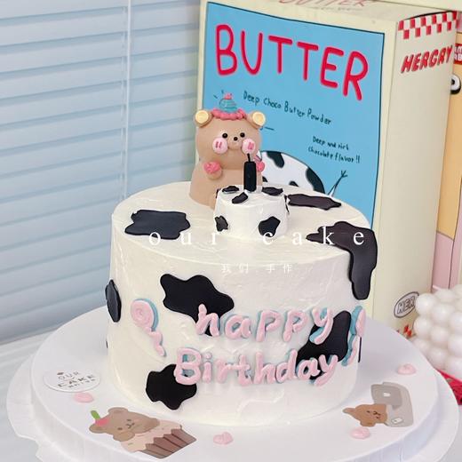 ins立体奶牛风小动物蛋糕（小动物可换）-低糖处理无添加 商品图2