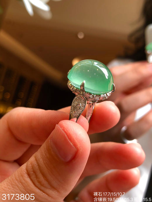玻璃种蛋面戒指【3173805】具体价格微信咨询 商品图6