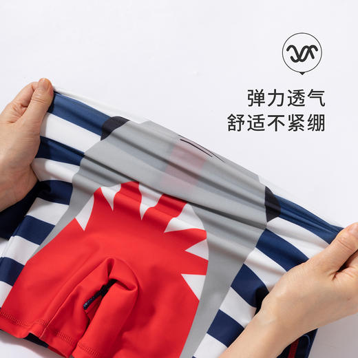 贝贝怡儿童泳衣连体短袖泳装男孩速干清爽游泳衣泳帽套装男童夏季222P2446
 商品图6