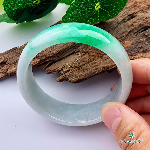 派瑞翡翠 翡翠手镯 糯种 飘花 商品图3
