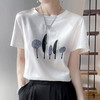 「数款可选！凉感醋酸T恤」2023春夏凉感醋酸T恤女 抽象印花人字纹面圆领短袖上衣 商品缩略图2