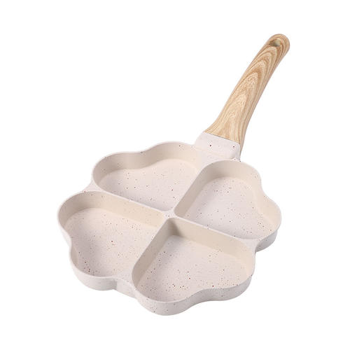 【新款四孔麦饭石心形不沾煎蛋锅】家用早餐平底锅 迷你款铝合金鸡蛋锅  加厚材质不沾易洁 多种功能随心所欲烹饪 一抹即净省时省力 商品图4