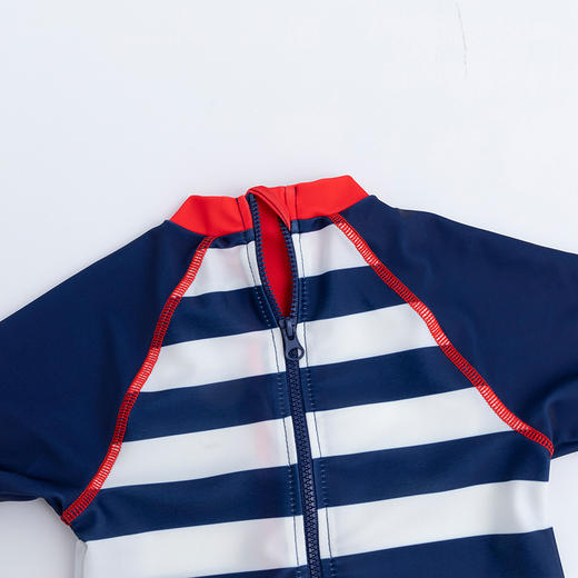 贝贝怡儿童泳衣连体短袖泳装男孩速干清爽游泳衣泳帽套装男童夏季222P2446
 商品图4