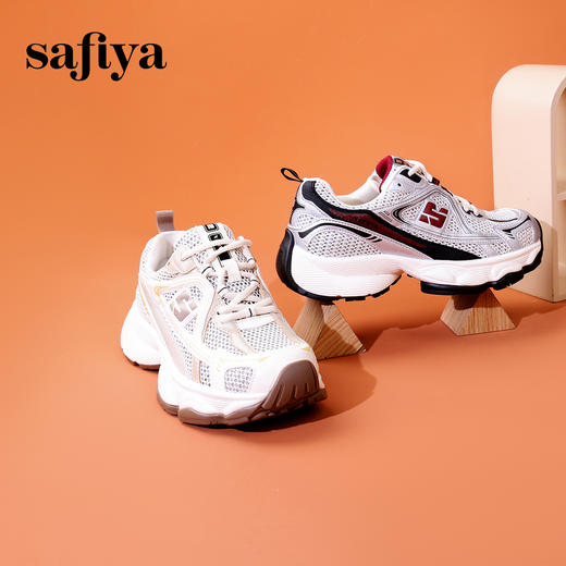 Safiya/索菲娅2023秋季新品潮流街头拼色网面透气厚底运动老爹鞋 SF33112446 商品图6
