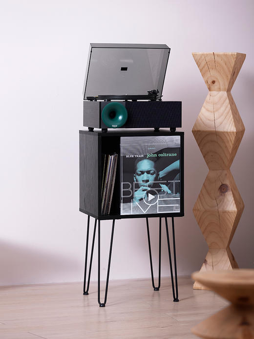 Fennessy/梵尼诗 黑胶唱片机柜 沙发边柜客厅音箱底座收纳柜展示柜 商品图1