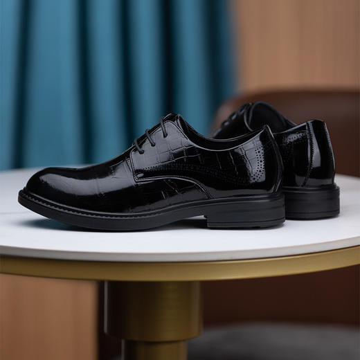 男士增高6cm皮鞋时尚休闲商务正装英伦系带内增高男鞋结婚新郎鞋 商品图2