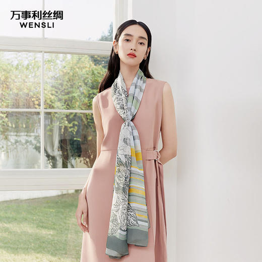 万事利“秘境”真丝长巾 商品图0