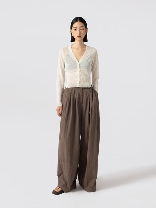 322工房纯粹亚麻微透纯色长袖针织开衫2023夏质感薄款空调衫B094 商品图1