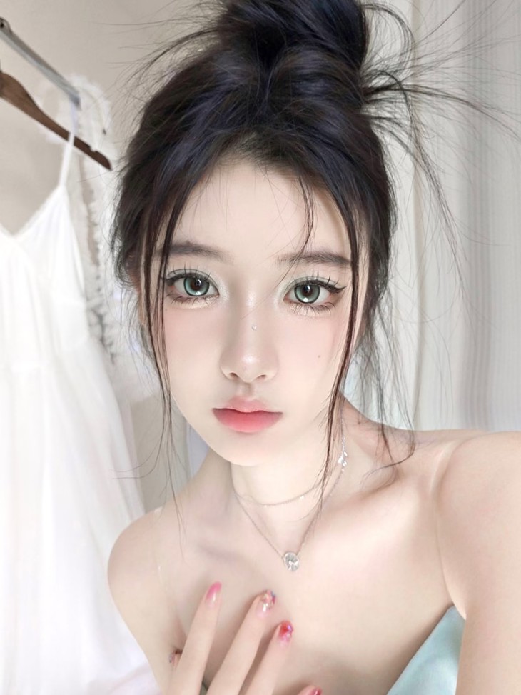 MIMIPARK美瞳 半年抛隐形眼镜 Y2K绿 14.5mm 1副/2片 左右度数可不同 - VVCON美瞳网