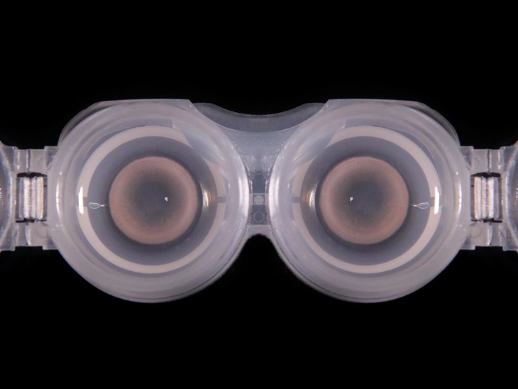 MIMIPARK美瞳 年抛隐形眼镜 淡蜜桃 14.0mm 1副/2片 左右度数可不同 - VVCON美瞳网