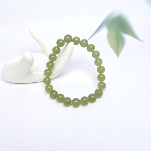 和田玉单圈手串-青黄口圆珠8 商品图0