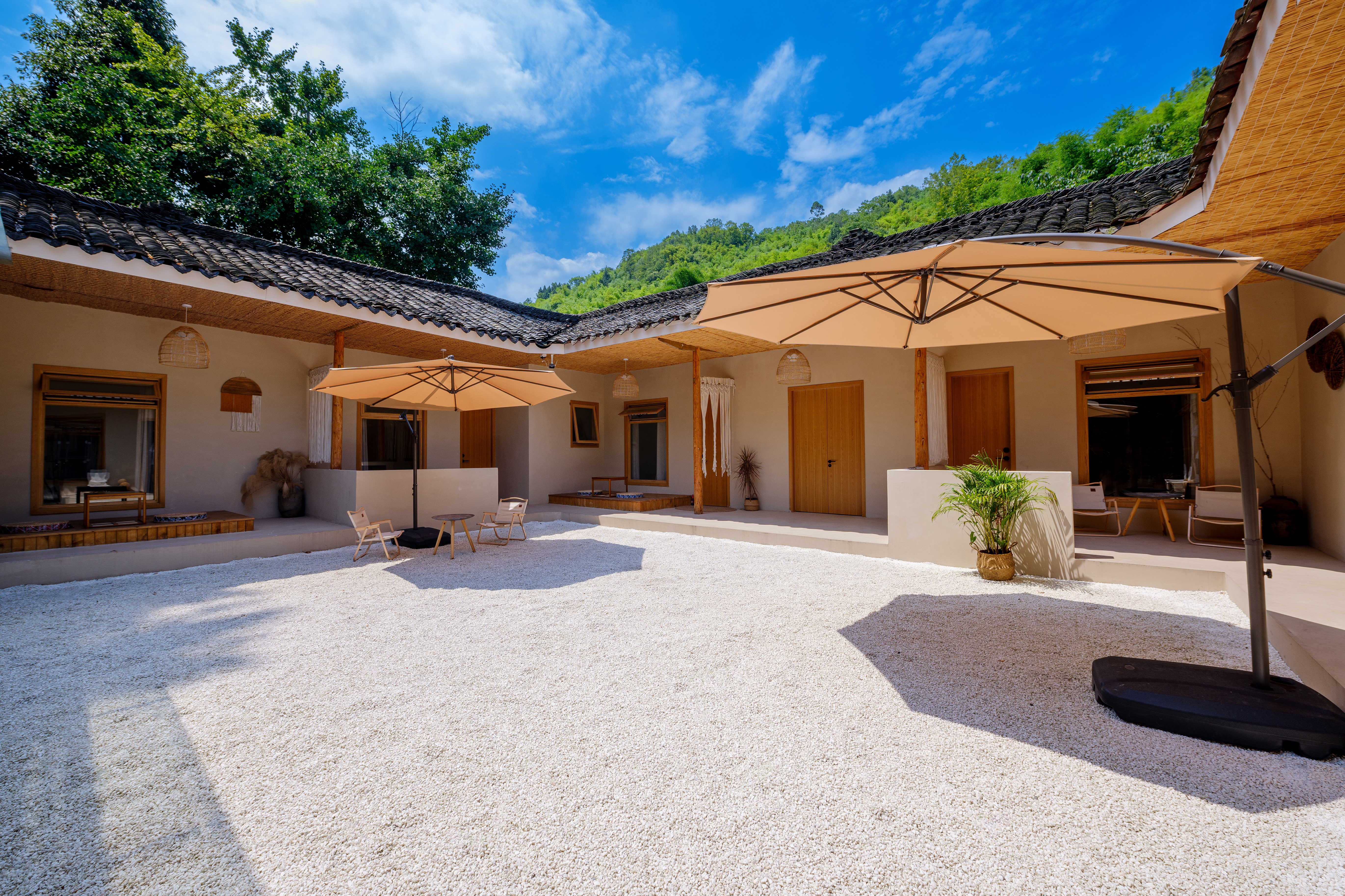 【大邑·510号院】4房温泉私汤小院，来药师岩附近的文艺院子，避暑，临溪玩水dlw