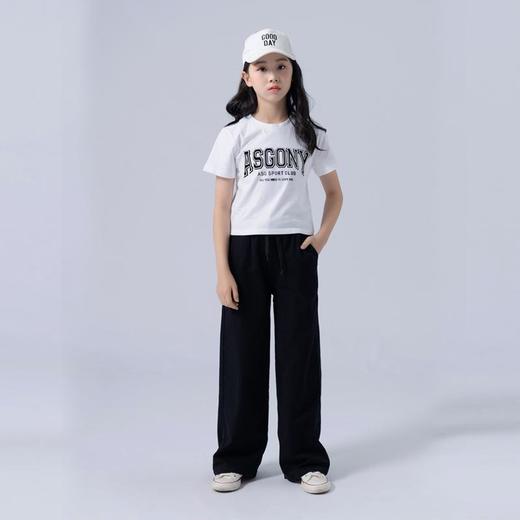 女童裤子2023夏款阔腿裤大童青少年女纯棉休闲裤 商品图2