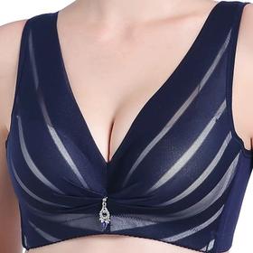 背心式无钢圈内衣女聚拢加厚调整型文胸薄款收副乳大码胸罩性感惑【NY004】