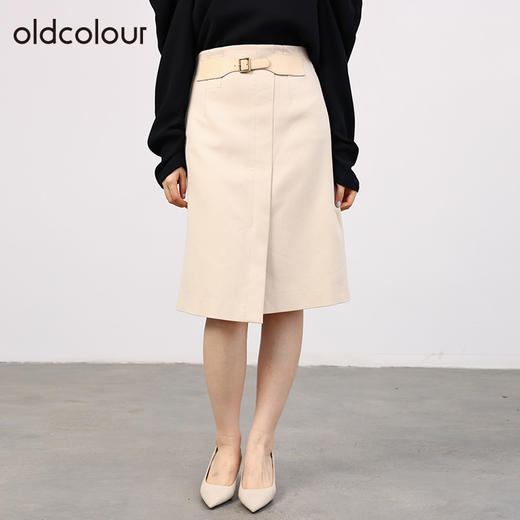 oldcolour欧珂女商场同款高腰包臀显瘦开叉a字裙女O34063402 商品图0
