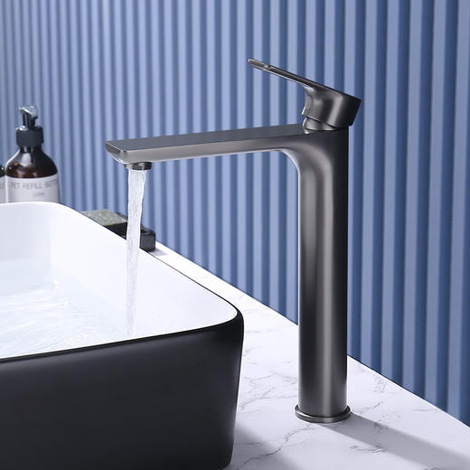 SQ：5308 欧文单孔 高 -枪灰 加长出水咀 商品图1