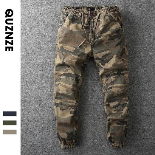 CHYAF男士迷彩休闲裤春季2023新款九分裤男运动工装裤子 商品图0