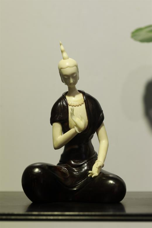 北魏佛组合小叶紫檀+猛犸牙摆件 商品图9