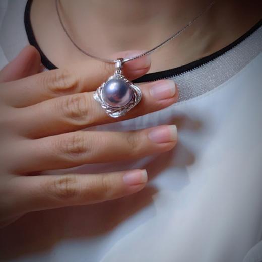 18k镶嵌马贝珍珠项坠 商品图6