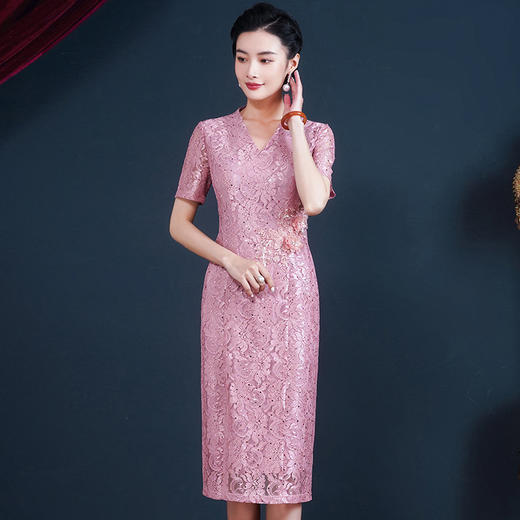 JC-WR5361喜婆婆旗袍婚礼春夏装高贵新娘母礼服喜庆婚宴连衣裙 商品图2