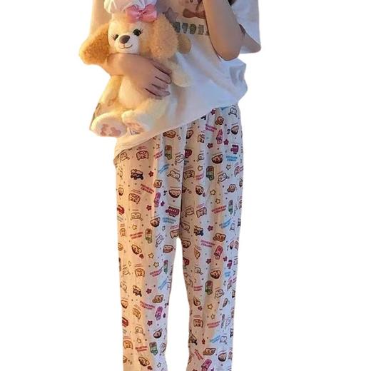 遛弯裤子卡通长裤睡裤女夏季薄款宽松家居裤印花休闲裤蜡笔小新_HLY 商品图4