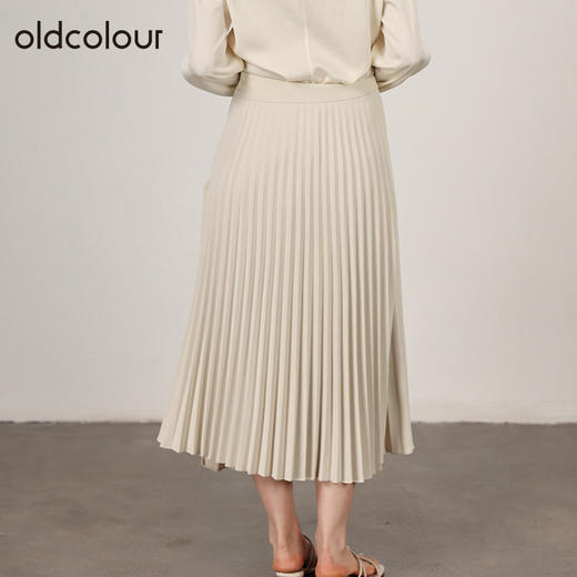 oldcolour春秋季商场同款不规则高腰气质百褶半身裙O32063276 商品图3