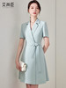 艾尚臣绿色职业连衣裙夏季新款气质通勤风职场白领主持人工作制服 商品缩略图3