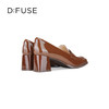 Dfuse迪芙斯秋款牛皮方头通勤粗跟英伦乐福鞋DF33112211 商品缩略图9