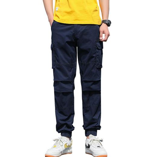 2023秋冬新款男装针织长裤中腰纯色休闲裤宽松大码直筒工装裤 商品图4