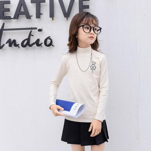 女童打底衫2023春季新款韩版女大童半高领长袖内搭上衣百搭T 商品图1