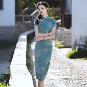 复古提花旗袍年轻款 优雅显瘦改良少女旗袍连衣裙BJS7627