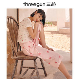 Threegun三枪 【水柔棉】女士家居中裤睡裤-60802B011