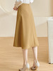 米思阳2026春季新款时尚百搭修身半身裙卡其色高腰开叉a字裙1749 商品缩略图2