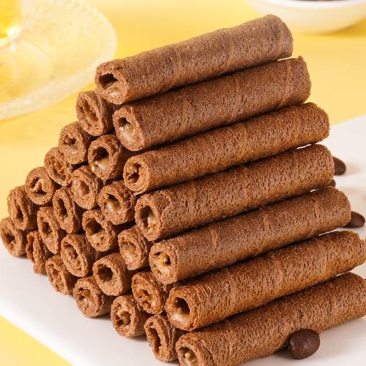 【心里的苦闷好像都融化了！巧克力蛋卷咸夹心酥香蛋卷】咔嚓咔嚓轻盈脆爽，一口酥香门口醇香味，卷芯酥皮层层环绕，浓郁可可酥脆卷心，口感细腻酥脆，零食小吃夹心饼干网红休闲食品健康 商品图2