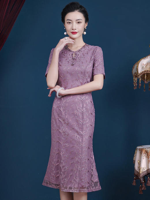 JC-WR5369婚宴礼服平时可穿高贵年轻时尚感喜婆婆旗袍夏季 商品图1