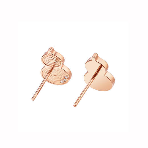 ［东方幸趣］18K玫瑰金青金石镶钻耳饰#岱川 商品图1