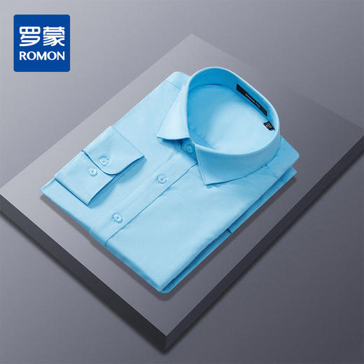 罗蒙男式长袖衬衫百搭舒适简约大方商务通勤休闲衬衫开衫男 商品图0