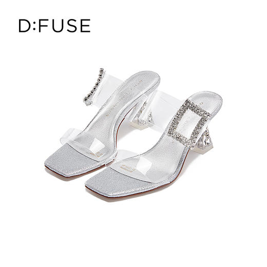 D:FUSE迪芙斯夏季新款钻扣一字带水晶拖鞋仙女鞋DF42110775 商品图2