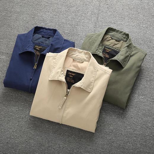 男装2023新款秋装外套 男士秋季休闲纯色翻领夹克男现货 商品图1