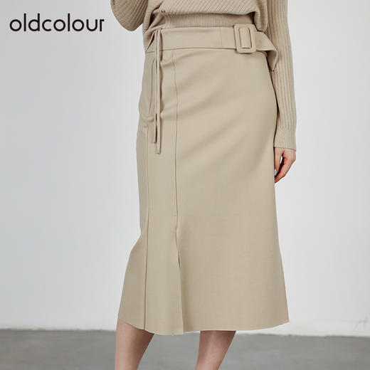 oldcolour春秋商场同款高腰显瘦简约气质中长款半身裙O32063258 商品图0