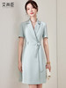 艾尚臣绿色职业连衣裙夏季新款气质通勤风职场白领主持人工作制服 商品缩略图2