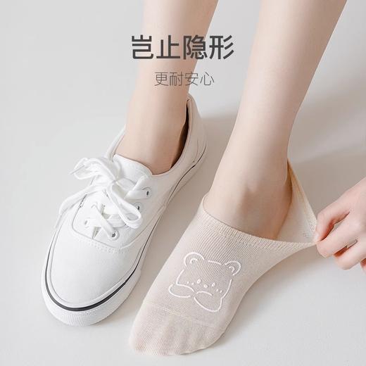 【6双装！纯棉工艺】精美小熊烫印，女船袜春夏季潮薄款，防滑浅口隐形短袜，不闷热不掉跟，轻松穿着自由活动。不易掉色，多种搭配任意穿，怎么穿都好看，时尚百搭必备！ 商品图3