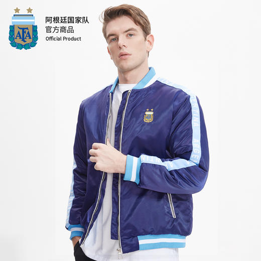 阿根廷国家队官方商品丨深蓝棒球服梅西足球迷周边外套冬加厚棉服 商品图3