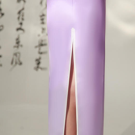 走秀旗袍长款夏秋季演出表演，礼仪旗袍大码宴会年会表演XYG- 紫色大袖拼接改良走秀 商品图3