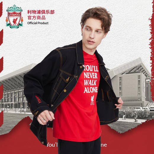 利物浦俱乐部官方商品|简约黑色刺绣牛仔外套时尚百搭球迷必备 商品图2
