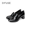 Dfuse迪芙斯秋款牛皮方头通勤粗跟英伦乐福鞋DF33112211 商品缩略图5