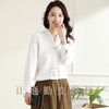 罗蒙气质休闲设计感夏季女式长袖衬衫轻薄透气舒适套头日常通勤衬衣女 商品缩略图4
