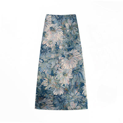 「中长两款！油画半身裙」夏季高腰显瘦开叉包臀一步裙气质花色中长款裙子女 商品图4